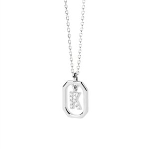 PDPAOLA Silver Mini Letter Necklace – Letter Ok