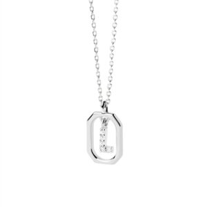 PDPAOLA Silver Mini Letter Necklace – Letter L