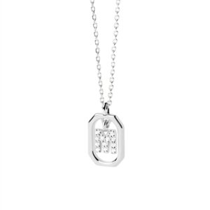 PDPAOLA Silver Mini Letter Necklace – Letter M