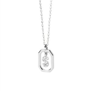 PDPAOLA Silver Mini Letter Necklace – Letter S