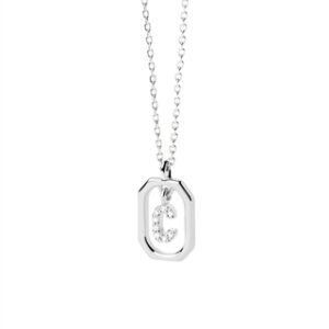 PDPAOLA Silver Mini Letter Necklace – Letter C