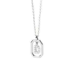 PDPAOLA Silver Mini Letter Necklace – Letter D