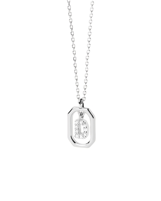 PDPAOLA Silver Mini Letter Necklace - Letter D