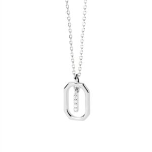 PDPAOLA Silver Mini Letter Necklace – Letter I