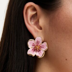 Purple Flower Earrings New Glance