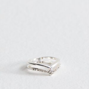 Silver Tone Wishbone Ring New Glance