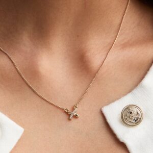 Gold Tone Diamanté Go Pendant Necklace New Glance