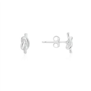 Argento Silver Knot Bar Stud Earrings – Silver