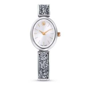 Swarovski Crystal Rock White and Stainless Metal Oval Watch