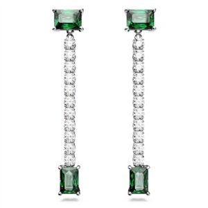 Swarovski Matrix Blended Reduce Inexperienced Drop Earrings