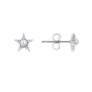 Argento Silver Pearl CZ Celebrity Stud Earrings – Silver