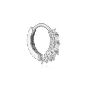 Argento Silver CZ Single Hoop Earring – Silver