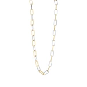 August Woods Silver Two-Tone Paperclip Necklace – 40cm