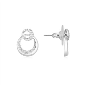 August Woods Silver Entwined Circle Stud Earrings – Silver