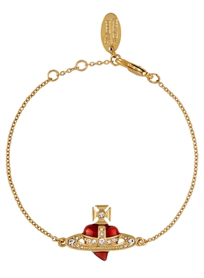 Vivienne Westwood Gold Pink Teeth New Diamante Middle Bracelet - Gold