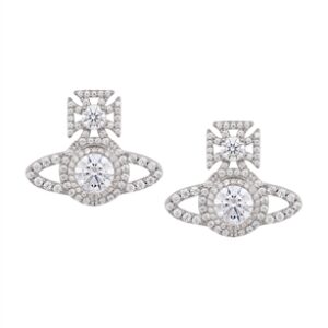 Vivienne Westwood Silver Crystal Norabelle Orb Earrings – Silver