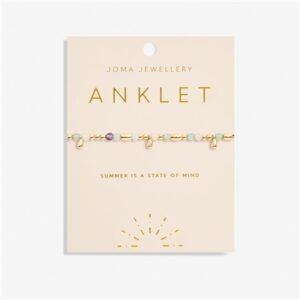 Joma Gold Multi Stone Anklet – Gold