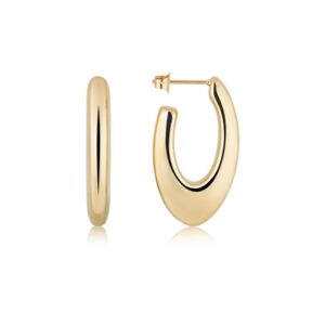 Over & Over Gold Stainless Metal Oval Chunky Earring – Gold