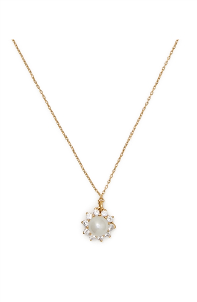 Kate Spade New York Gold Halo Crystal Pearl Necklace