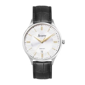 Accurist Males’s Accurist Vintage Watch in Silver & Black – Silver