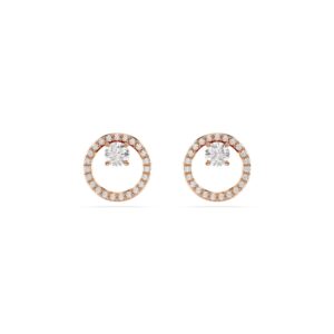 Swarovski Constella Rose-Gold Spherical Crystal Stud Earrings