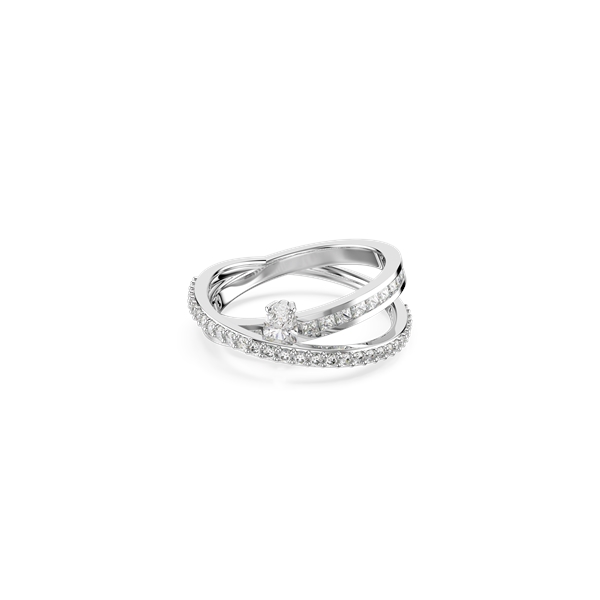Swarovski Hyperbola Rhodium Plated Combined Cuts Crystal Ring - 54