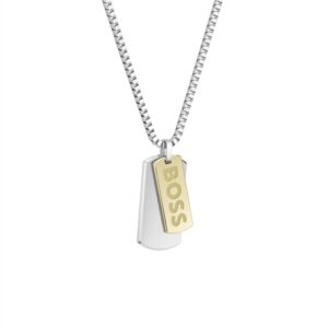 Boss Devon Two Tone Tag Necklace
