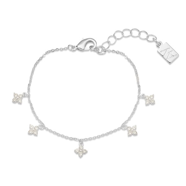August Woods Silver Multi Crystal Clover Bracelet - Silver