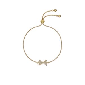 Ted Baker Gold Barset Crystal Bow Slider Bracelet – Gold