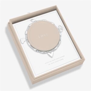 Joma Boxed Love Hearts Charms Bracelet – Silver