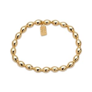 August Woods Gold Oval Beaded Stretch Bracelet – Gold