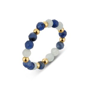 August Woods Gold Semi Precious Blue Ring – Gold