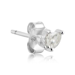 Argento Silver Crystal Petite Unmarried Stud Earrings – Silver