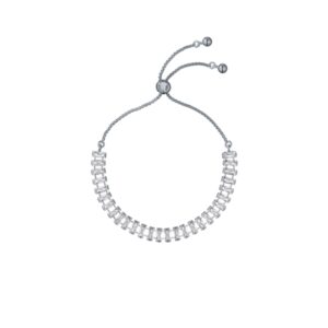 Ted Baker Silver Isabela Crystal Baguette Slider Bracelet – Silver