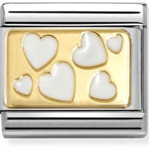 Nomination White Scattered Hearts Charm
