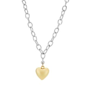 August Woods Silver Two Tone Raised Middle Necklace – Silver