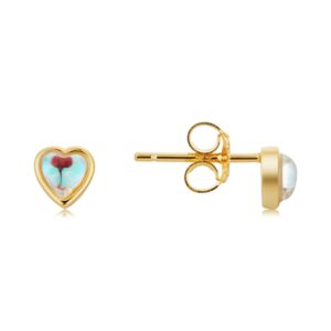 Argento Gold Mom of Pearl Middle Crystal Stud Earrings – Gold