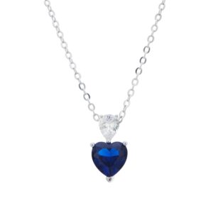 Argento Silver Sapphire Center Crystal Necklace