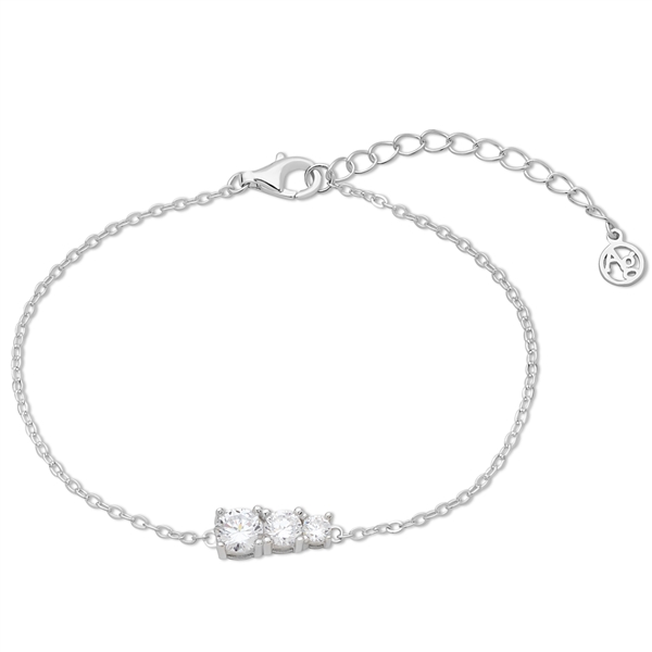 Argento Silver Triple Solitaire Bracelet - Silver