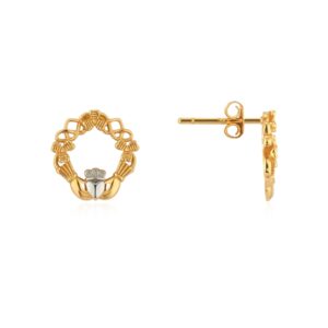 Argento Silver Two Tone Claddagh Earrings – Silver
