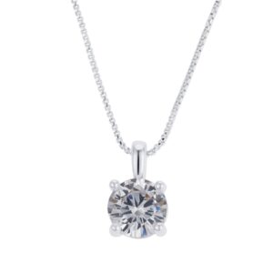 August Woods Silver Crystal Pendant Necklace – Silver