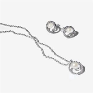 Pandora Treated Freshwater Cultured Pearl & Pavé Gift Set – Silver