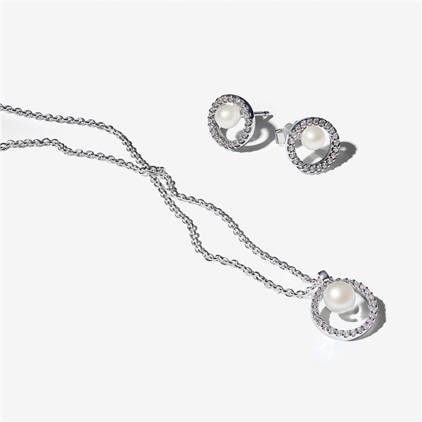 Pandora Treated Freshwater Cultured Pearl & Pavé Gift Set - Silver