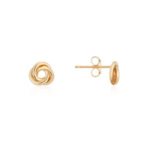 Argento 9ct Forged Gold 6mm Knot Stud Earrings – Gold