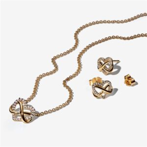 Pandora Gold Sparkling Infinity Heart Gift Set – Gold