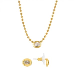 August Woods Gold Crystal Oval Beaded Set – Gold