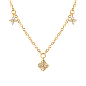 Argento Gold Multi Clover Necklace – Gold