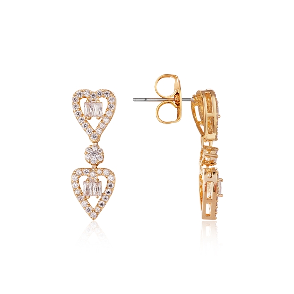 August Woods Gold Halo Drop Center Earrings - Gold