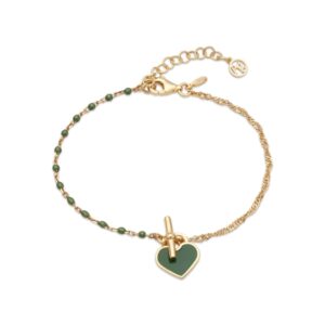 Argento Gold Inexperienced Beaded Center Bracelet – Gold