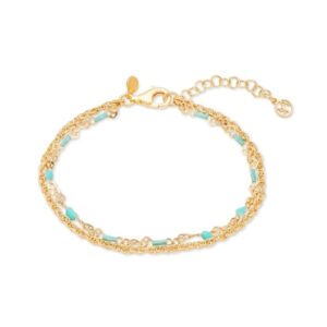 Argento Gold Turquoise Heart Chain Bracelet – Gold